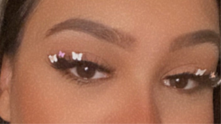 White/pink Butterfly Design Lash